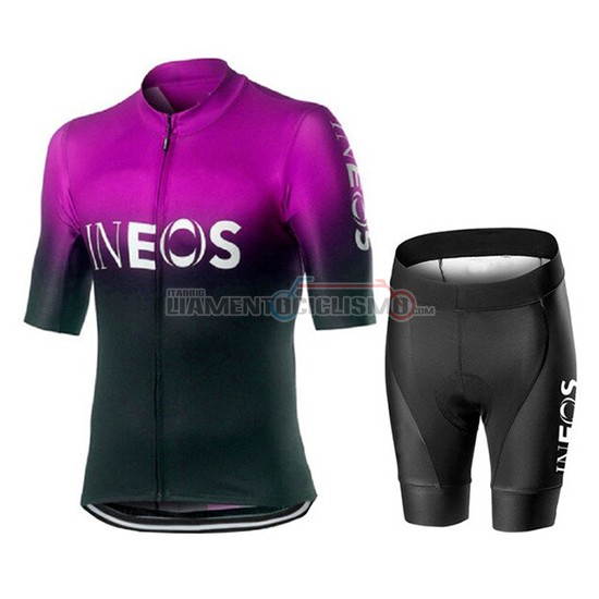 Abbigliamento Ciclismo Castelli Ineos Manica Corta 2019 Nero Viola